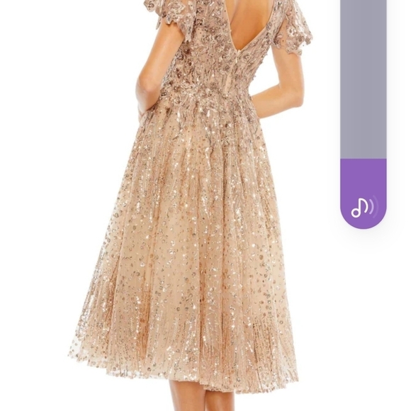 Mac Duggal 20392 Embellished Butterfly Fit size 2 gown Taupe NWT - Picture 3 of 9